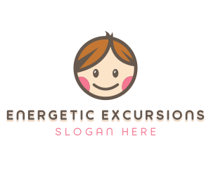 Smiling Cute Children Kids logo design