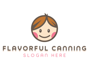 Smiling Cute Children Kids logo design