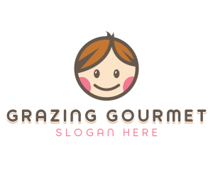 Smiling Cute Children Kids logo design