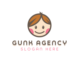 Smiling Cute Children Kids logo design