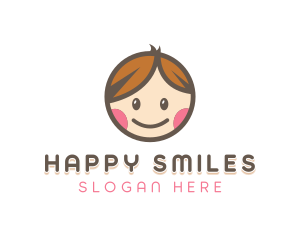 Smiling Cute Children Kids logo design