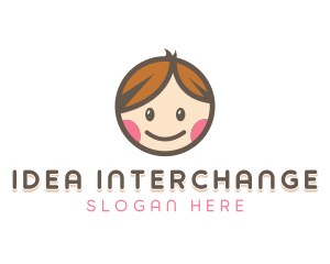 Smiling Cute Children Kids logo design