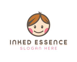 Smiling Cute Children Kids logo design