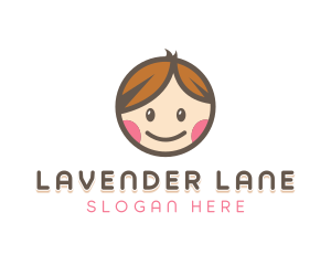 Smiling Cute Children Kids logo design