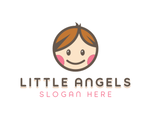 Smiling Cute Children Kids logo design