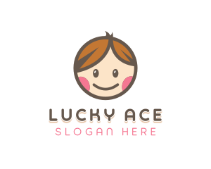 Smiling Cute Children Kids logo design