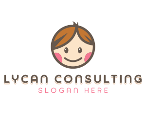 Smiling Cute Children Kids logo design