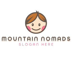 Smiling Cute Children Kids logo design