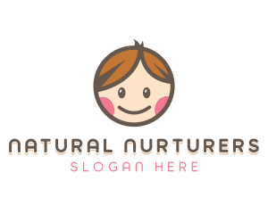 Smiling Cute Children Kids logo design