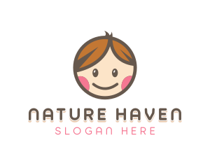 Smiling Cute Children Kids logo design