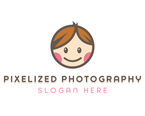 Smiling Cute Children Kids logo design