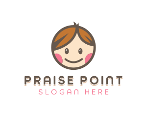 Smiling Cute Children Kids logo design