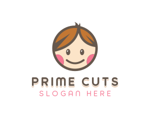 Smiling Cute Children Kids logo design