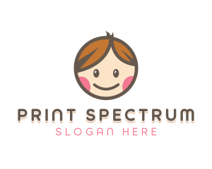 Smiling Cute Children Kids logo design