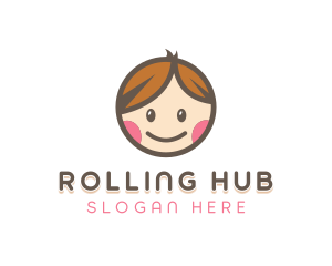 Smiling Cute Children Kids logo design