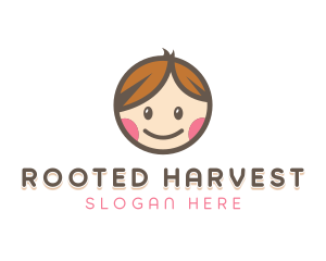 Smiling Cute Children Kids logo design