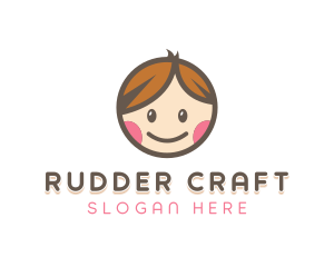 Smiling Cute Children Kids logo design