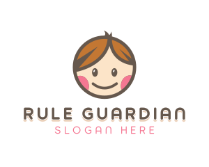 Smiling Cute Children Kids logo design