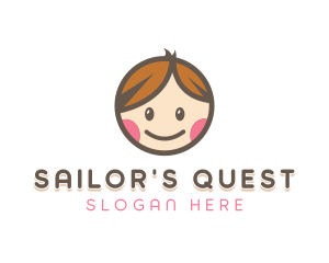 Smiling Cute Children Kids logo design