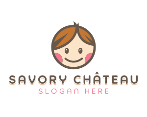 Smiling Cute Children Kids logo design