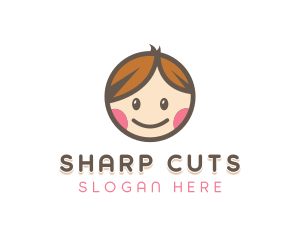 Smiling Cute Children Kids logo design