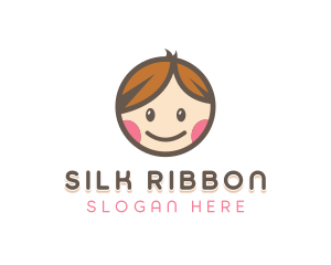 Smiling Cute Children Kids logo design