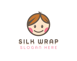 Smiling Cute Children Kids logo design