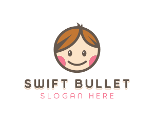 Smiling Cute Children Kids logo design