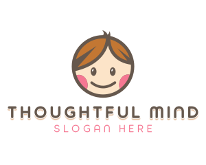 Smiling Cute Children Kids logo design