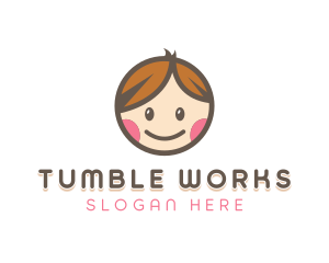 Smiling Cute Children Kids logo design