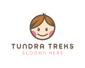 Smiling Cute Children Kids logo design