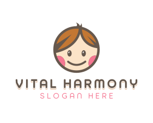 Smiling Cute Children Kids logo design