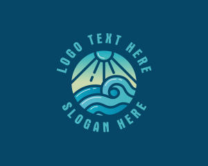 Beach Wave Sunset logo