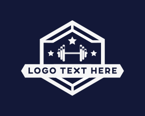 Dumbbell Weights Hexagon logo