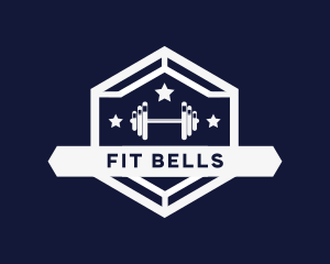 Dumbbell Weights Hexagon logo design