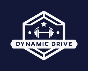 Dumbbell Weights Hexagon logo