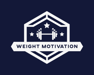 Dumbbell Weights Hexagon logo
