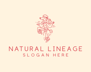 Cheerful Poodle Pet logo