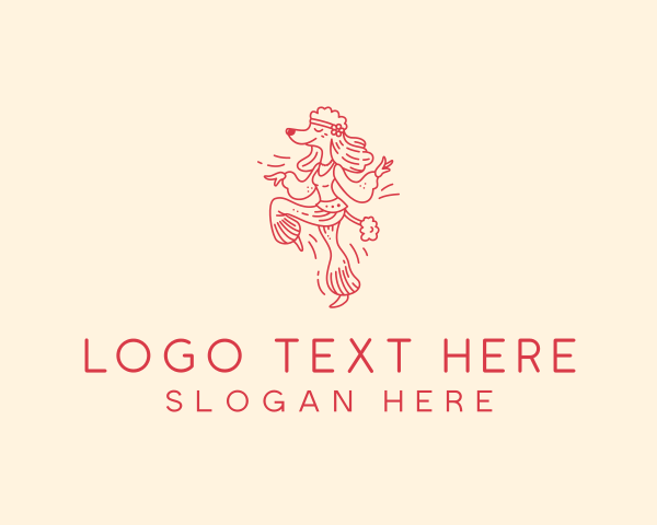 Cheerful Poodle Pet logo