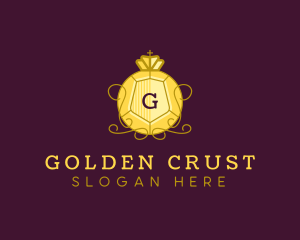 Golden Shield Crown logo design