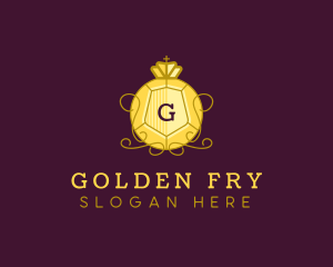 Golden Shield Crown logo design