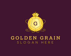 Golden Shield Crown logo design