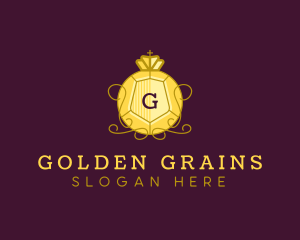 Golden Shield Crown logo design