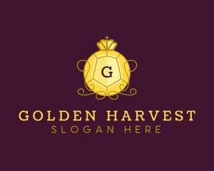 Golden Shield Crown logo design