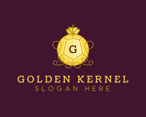 Golden Shield Crown logo design