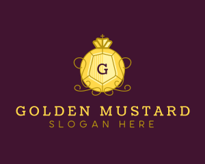 Golden Shield Crown logo design