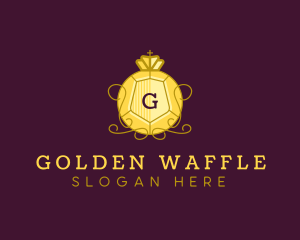 Golden Shield Crown logo design