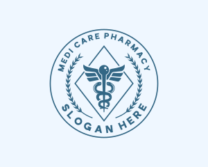 Pharmacy Medical Caduceus logo design