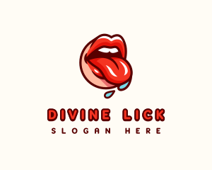 Erotic Mouth Lick logo design