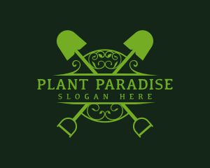 Shovel Plant Emblem logo design